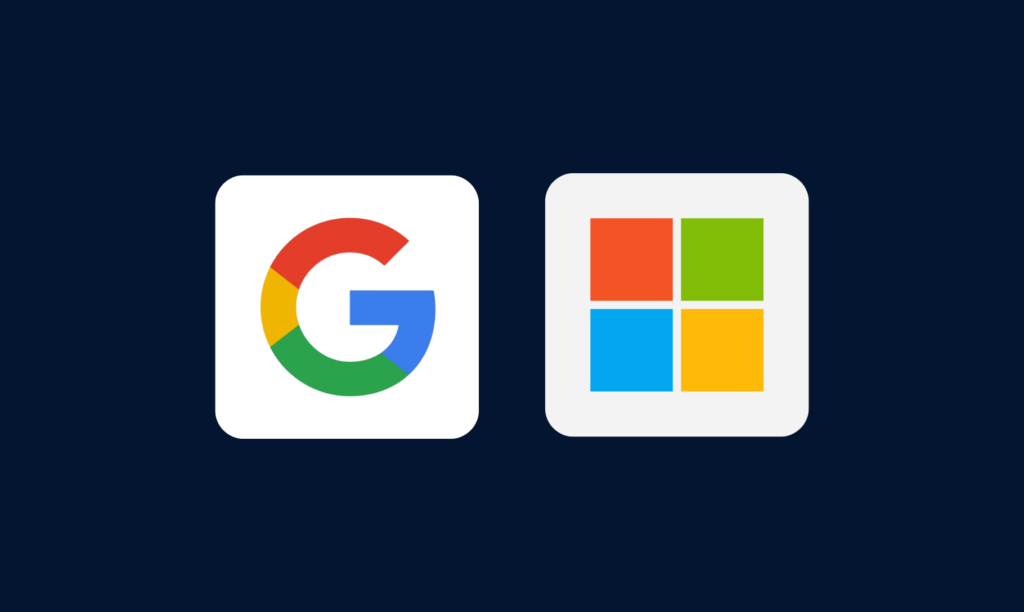 Google en microsoft logos