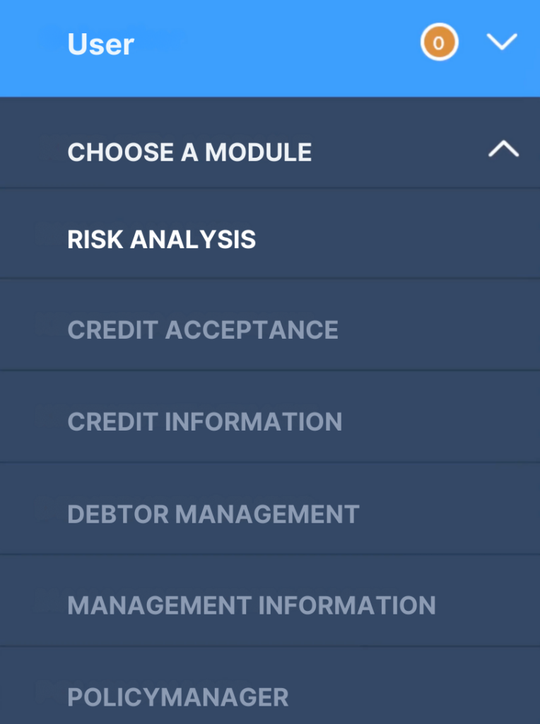 risico analyse in het menu van de software