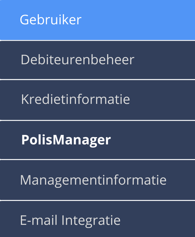 dashboard polismanager in het menu