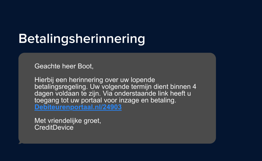 betalingsherinnering in sms
