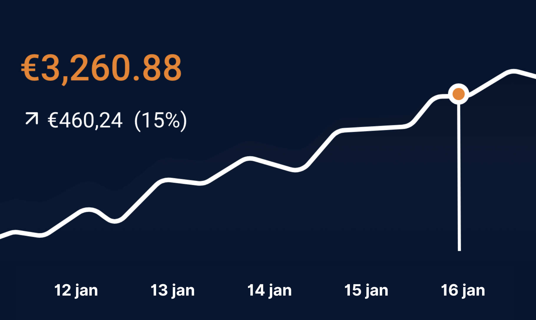 grafiek met data en bedragen